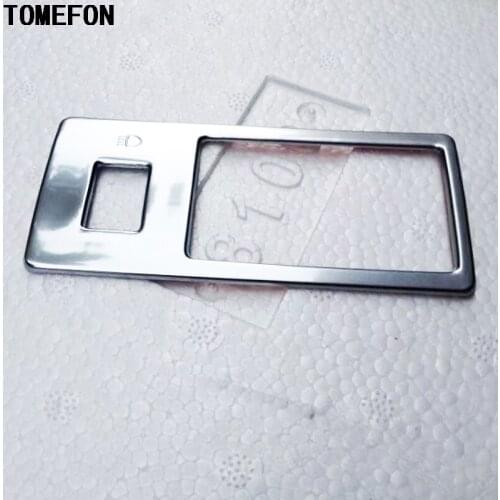 TOMEFON For Mazdas CX-3 CX3 2017 2018 LHD ABS Chrome Interior Headlight light Adjustment Button Cover Trim with 2 Holes