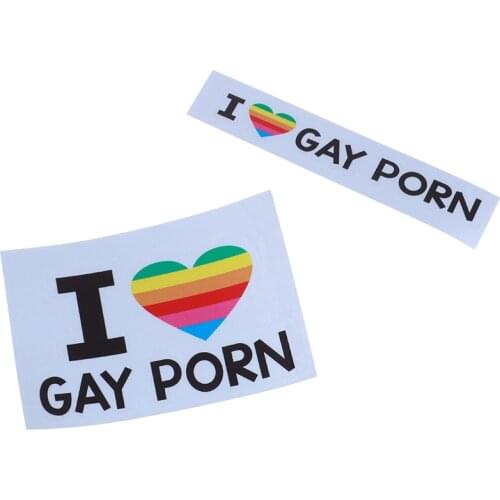 Car Bumper Vinyl Sticker I Love Gay Porn Sex LGBT Lesbian Funny Bicycle Stickers