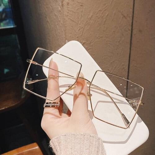Vintage large-frame literary square myopia flat-light mirror male fashion personality spectacle frame female optical frame