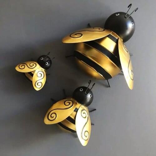 Vintage iron bee wall decoration,animal wall hanging,outdoor decoration,creative wall decor.garden Xmas oranment
