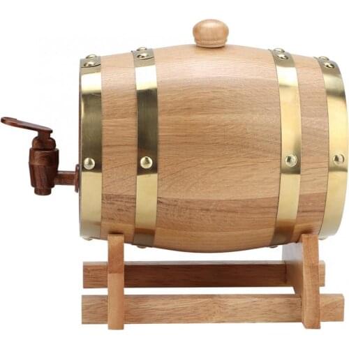 1.5L Wood Wine Barrel Vintage Oak Home Brew Brewing Accessories High Quality