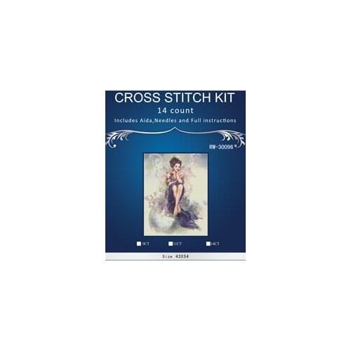 Top Quality Lovely Hot Sell Counted Cross Stitch Kit Old World Holiday Ornaments Similar DMC RW-30096 Angel violet girl