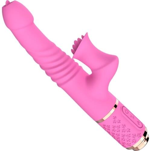 Tongue Licking Telescopic Thrusting Vibrator for Women Swing Heating Girl Sex Toys for Women Masturbation
