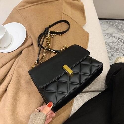 Women Soft Leather Messenger Bags 2021 Crossbody Bags for Women Luxury Female Shoulder Bag Chains Sac Flap Bag Girls Handbag