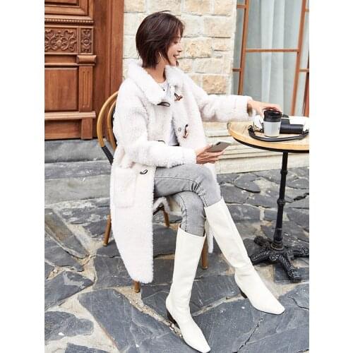 Fur Real Coat Female 100% Wool Coat Winter Jacket Women Sheep Shearling Fur Jackets for Women Long Coat Manteau Femme MY s