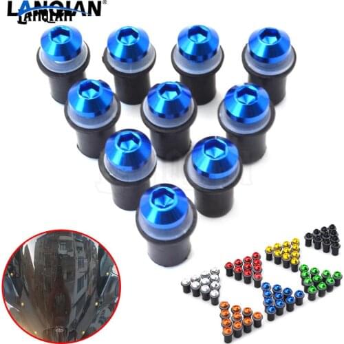10PCS Fairing Wind Screen Screw Bolt Kit Windshield Mounting Nut bolt For 1190 RC8R RC8 RC 125 200 390 YAMAHA YZF R1 R3 R6