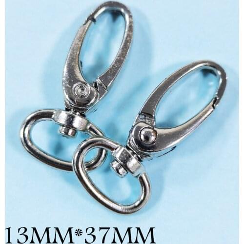10 PCS Silver Lobster Swivel Clasps Claws Hook Gate Bag Purse Strap Handbag Purse Hook Carabiner Snap Buckle-13MM*37MM