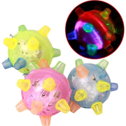 3 Color Pet Flashing Dog Toys Ball For Games Ball LED Pets Kids Toys Jumping Joggle Football Children Interactive Toy Dog