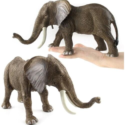31CM Large Simulation Animal Model Figure Girls Boys Toys Cute African Elephant Car Ornaments Kids Toy Learning Cognition Gift