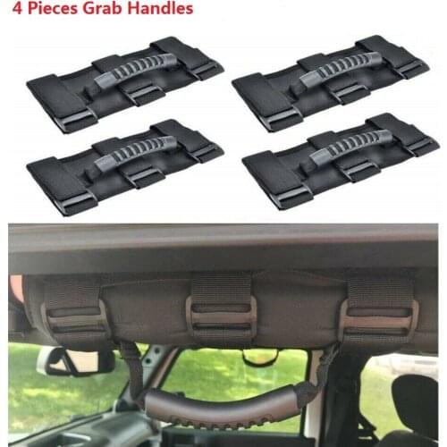 4x Roll Bar Grab Bars Handle for Wrangler YJ TJ JK JL JT 1987 2020, Provide