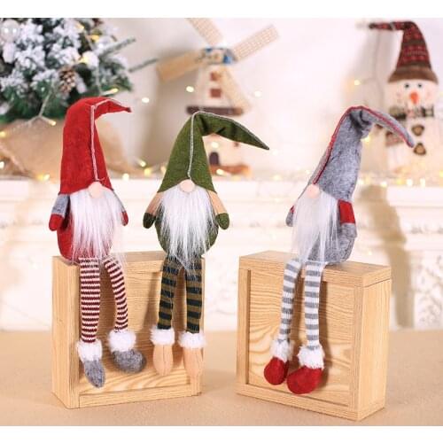 50x10cm Cartoon Christmas Santa Doll Swedish Gnome Toy Kids Gift New Year Party Table Decor Christmas Tree Pendants Ornaments