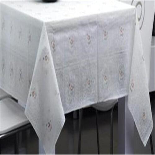 Free Shipping Hot Sales 002 Beige Cheap PVC Tablecloth Tea Cup Mat Cover Runner Easy Wash Water Oil Proof Dining Antependium