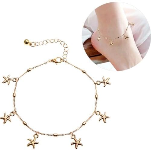 1pc Foot Jewelry Fashion Starfish Decor Ankle Bracelet Beach Anklet For Women Ladies Girls Jewelry Accessories