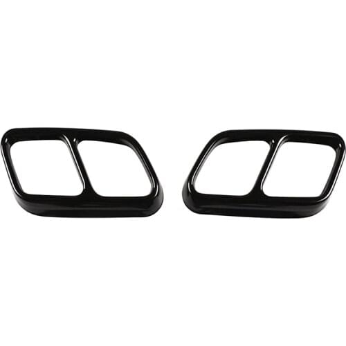 For Mercedes-Benz CLS W218 2012-2017 Stainless Steel Black Exhaust Pipe Tube Cover Stickers Car Accessories