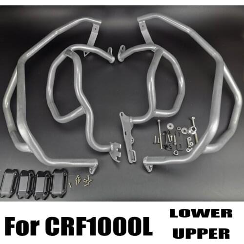 For Honda CRF 1000 L Africa Twin ABS CRF1000L 16-17 Upper & Lower Crash Bar Engine Tank Guard Bumper Stunt Cage Frame Protector