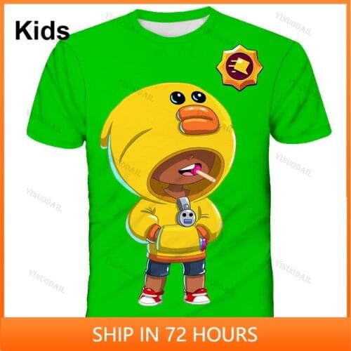 Colt Nita Game Leon and Star,Crow 3d T-shirt Shirt Boys Girls Harajuku Short Sleeve Jacket Coat Kids Tshirt Teen Clothes
