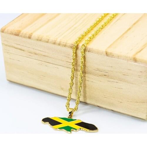 HONEYPUFF Gold Color Metal Chain Necklace with Jamaica Element Pendant for Men Women Smoker Smoking & Tobacco Accessories