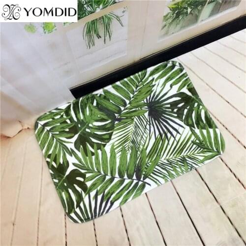 Welcome Floor Mats doormat Tropical Plants Printed Kitchen Bathroom rugs House Carpet for Living Room Anti-Slip Tapete Rug