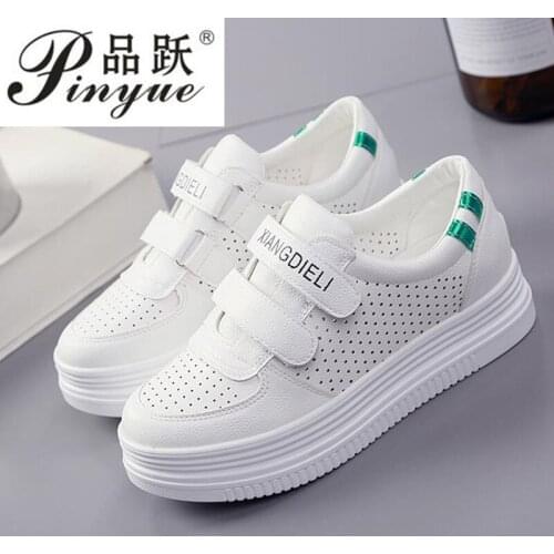 Women Breathable white shoes Leather Platform Sneakers Women Flats Shoes Comfortable Lady Vulcanize Shoes