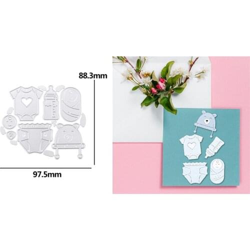 Cute Infant Products Clothes Hat Feeding Bottle Metal Cutting Dies Scrapbooking Album Paper DIY Cards Crafts Embossing New Dies
