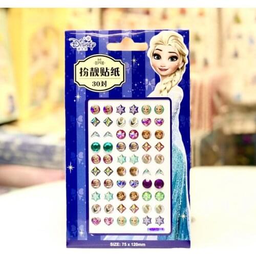 Disney cartoon Frozen Elsa children earring sticker DIY girl make up sticker gift tattoo nail face sticker beauty toys
