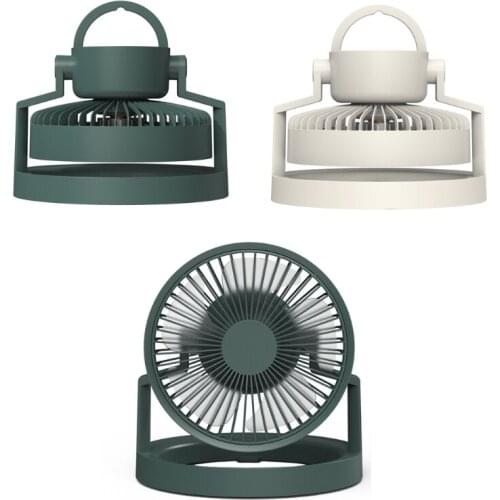 8000mAh 3 Speed Table Fan With 3-Level LED Light Lamp Hanger Fan for Camping Home Dorm Bedroom Travel School