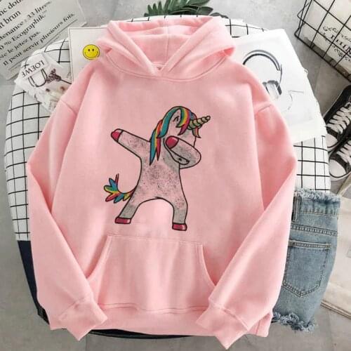 2020 New Women Unicorn Printing Plus Size Hoodie Harajuku Autumn Basic Sweatshirt Casual Long Sleeve Sweatshirt Hooded Top Hoody