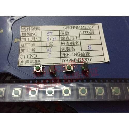 Original new 100% SFKHHMM2520T touch switch 6*6*5mm SMD 4pin micro switch