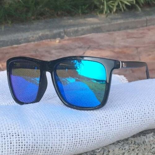 Luxury square sunglasses polarized mens UV400 aluminum legs painted blue lenses night vision women sun glasses cool