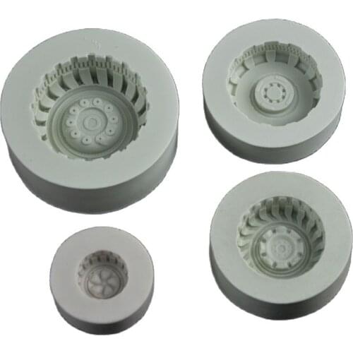 4size Silicone Tires Wheel Fondant Cake Molds Chocolate Cookies Mould Bakeware Home Kitchen Baking Decorating Tools Accessories