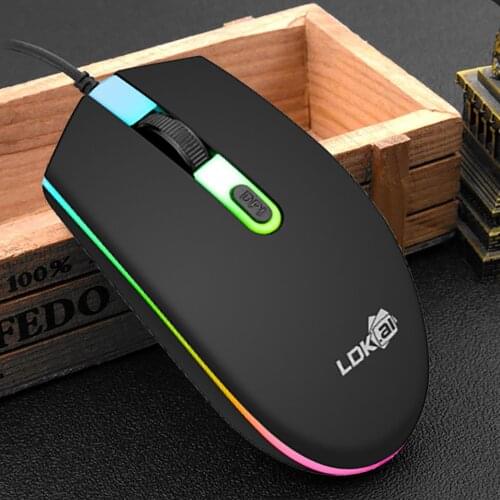 X1 Luminous Wired USB Mouse RGB Colorful Gaming Home Mouse Gamer Ergonomic Gaming PC Laptop 1000 DPI Rechargeable Mause Gamer