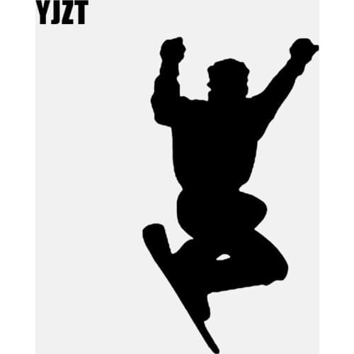 YJZT 8.5*15.2CM Coolest Skiing Sport Decor Car Sticker High Quality Vinyl Black/Silver Graphic C12-1552