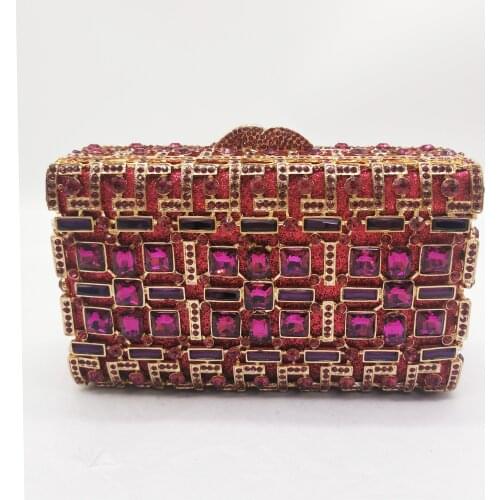 Women Blue/Green/Purple/Silver/Champagne Color Rhinestone Evening Bags For Wedding Party Prom Clutches Bags Lady Crystal Purse