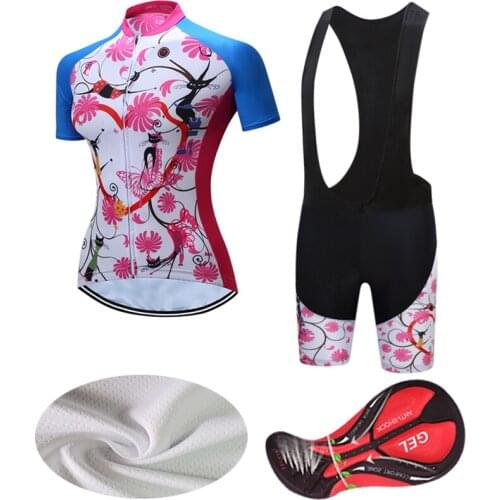 Women Summer Lycra Cycling Jersey Set BIB Shorts 2021 Road Bike Clothing MTB Suit Female Bicycle Clothes Uniform Kit Dress Shirt