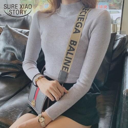 Autumn Winter Women Sweater Turtleneck Long Sleeve Sweater Slim Winter Clothes Women Bottom Pullover Solid Office Lady 10355