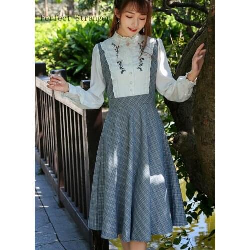 High Quality Hot Sale 2020 Spring New Arrival Stand Collar Collect Waist A Patterned Flower Embroidery Woman Long Dress