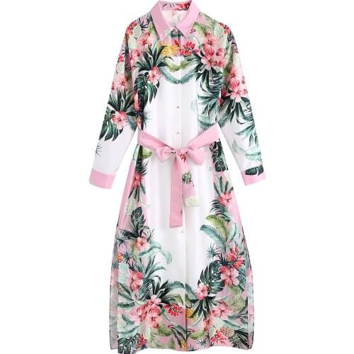 JC·KILIG 2021 Womens New Print Dress With Long Sleeves B1437