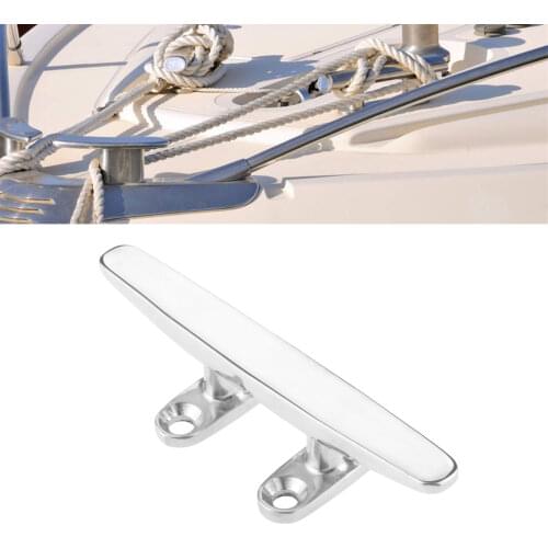 1 Pc Heavy Duty Marine Grade 316 Stainless Steel Boat Deck 4 Hole Low Flat Cleat Hardware For Boats Dock Deck Rope Tie 4"/100mm