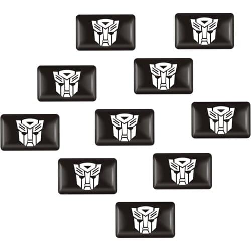10Pcs 3D Car Stickers Decorative Emblem Cool Autobots Logo Car Styling Transformers Badge Tail Decal Motorcycle Car Accessories
