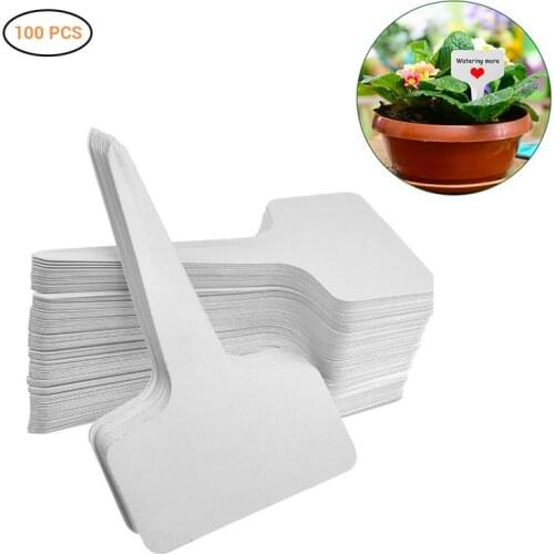 100pcs/Lot Plant Tag T-Type Plastic Nursery Garden Plant Label Flower Thick Tag Label Mark Garden Decoration Ornaments #20