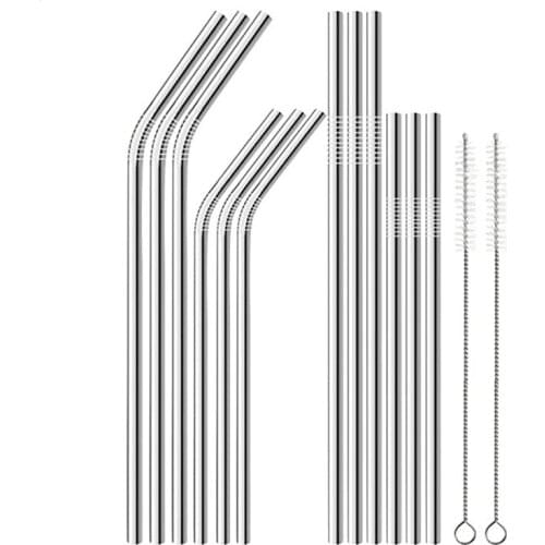 2000Pcs/Lot Metal Drinking Straw Stainless Steel Straw Food Grade 215mm 241mm For 20Oz and 30Oz Tumbler Glasse Factory Wholesale