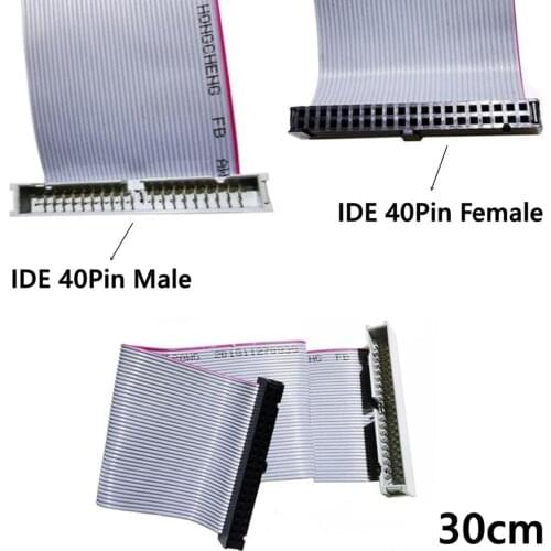40 Pin 30 cm Flat Ribbon Cable Male to Female PATA Hard Drive IDE Data Extension Cable For Hard Disk Driver GHMY