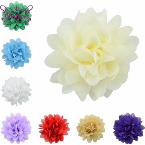 5pcs/lot 20 Colors Chiffon Flower for Baby Girl Hair Clip Headband DIY Fashion Handmade Accessories Festival Gift Box Decoration