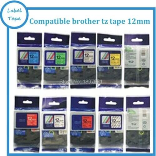 7PK mix colors 12mm Brother P-touch tz tape tze131, TZe 231, TZ-431, TZ-531, TZ 631 tz-731 tze 831 for brother label maker