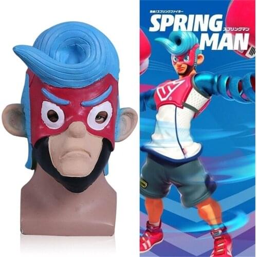 ARMS SPRING MAN Cosplay Hard Latex Kids Mask Helmet Fight Masks Halloween Masquerade Party Carnival Costume