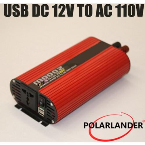 2000W Polarlander Dual USB Car Inverter 12V/24V 110V/220V DC to AC Power Inverter Charger Vehicle Power Supply Switch