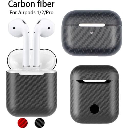 Real Carbon Fiber Case for Apple AirPods 2 Protector Wireless Bluetooth Headphone Cover for AirPods Pro 3 Shockproof Accessories