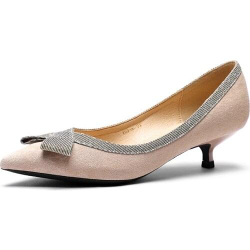 Designer Women Pumps Flock Slip On 3.5CM Thin High Heels Pointed Toe Shallow zapatos de mujer heels women size 35-42 black