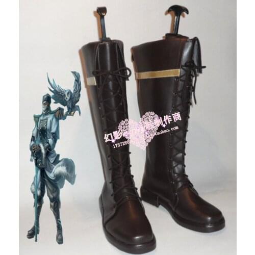 LOL the Master Tactician Swain Halloween Long Cosplay Shoes Boots H016