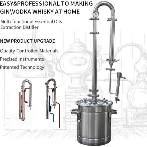 HOOLOO 22L Household Small Vodka Brewer Machine Pure Copper Mesh Distillation Tower Home Brewing Distiller High Quality